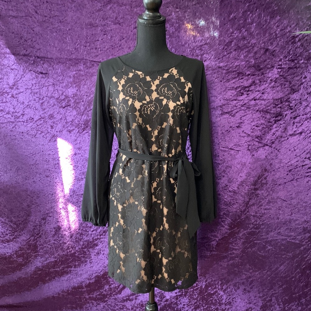 Black lace with tan lining Dress.